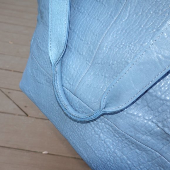 Anthropologie *New Never used Without tags* blue large pebble grain tote - Picture 4 of 8